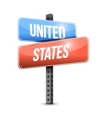 Amerika Birleşik Devletleri yol işareti illüstrasyon tasarımı