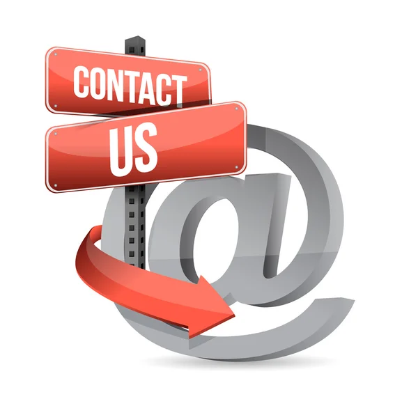 E mail contact us at sign illustration design — Stock Photo, Image