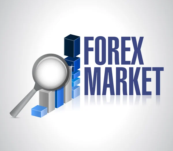 Forex piyasası inceleme illüstrasyon tasarımı altında — Stok fotoğraf