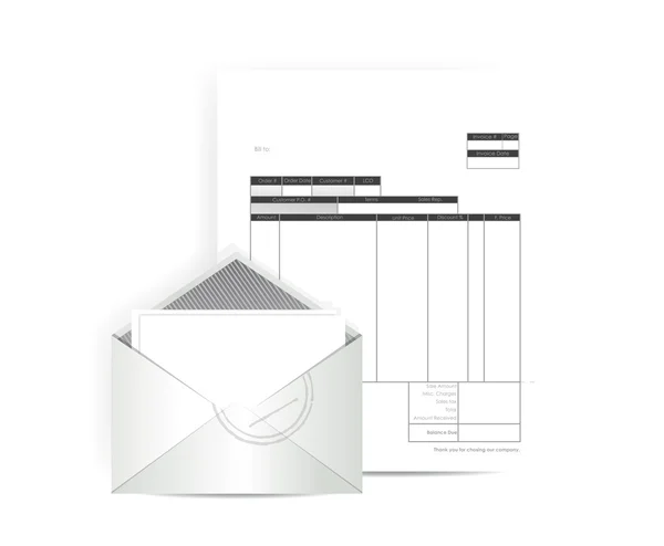 Fattura ricevuta mail illustrazione design — Foto Stock