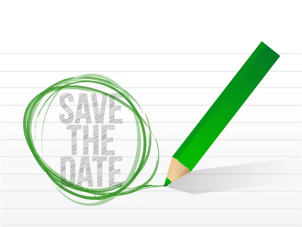 Save the date written on a notepad paper. — Stock Photo, Image