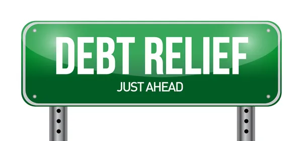 Debt relief road sign illustration design — Stock Photo, Image