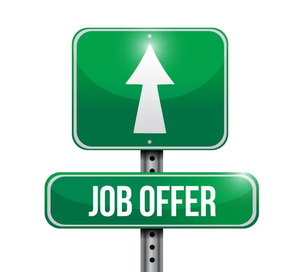 Job offer road sign illustration design — Stock Photo, Image