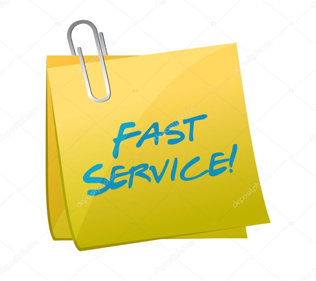 fast service written on a post. illustration