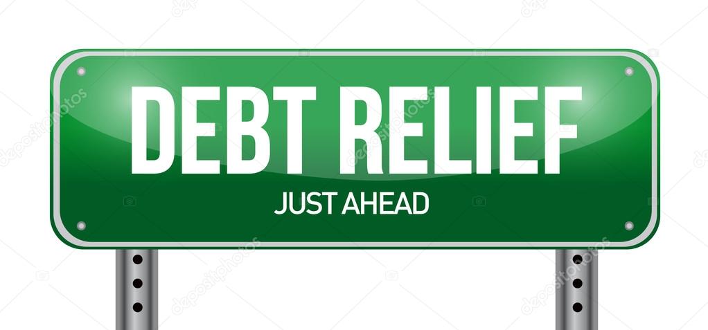 debt relief road sign illustration design