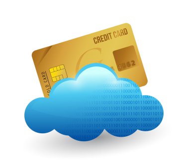 kredi kartı ve bulut. resim tasarım