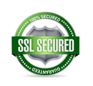 SSL güvenli illüstrasyon mühür veya kalkan