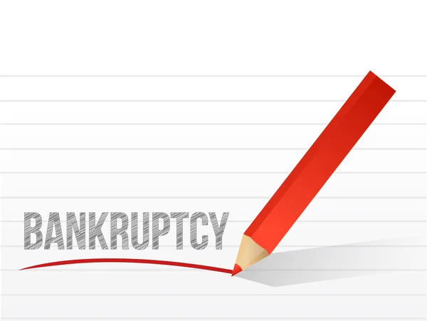 Bankruptcy written on a notepad paper. — Stock Photo, Image