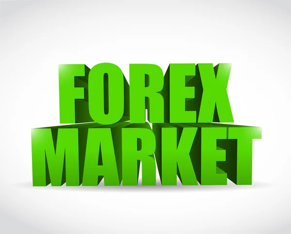 Mercado de divisas 3d texto signo ilustración diseño — Foto de Stock