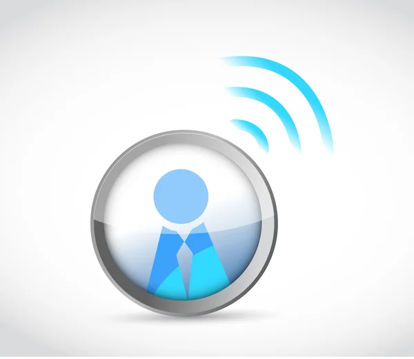 Botão ícone com uma conexão Wi-Fi . — Fotografia de Stock