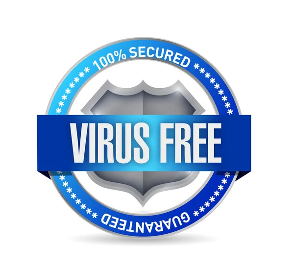 Virus free seal or shield illustration design — Stock Photo, Image