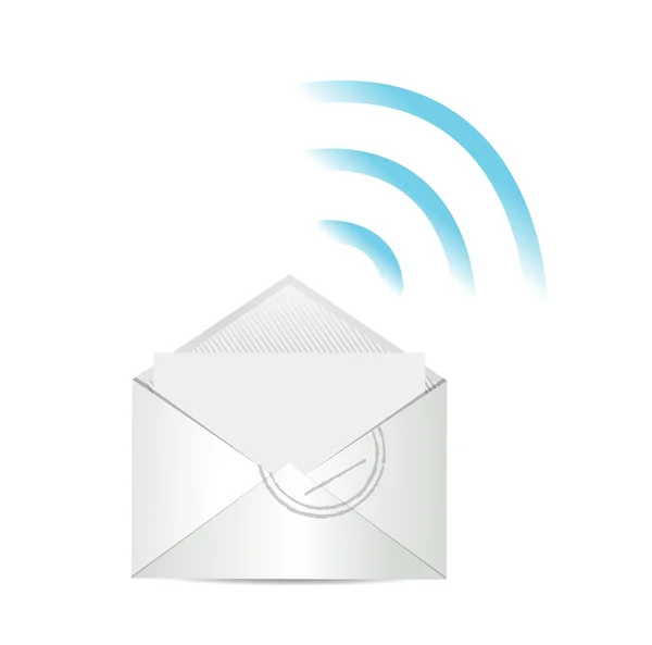 E-mailem. mail a wifi připojení k Internetu — Stock fotografie