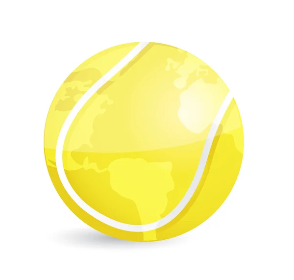 Tennis world map ball illustration design — Stock Photo, Image