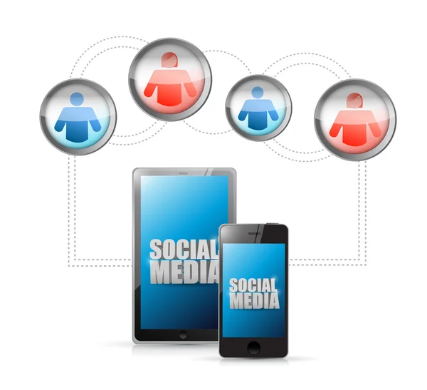 Sociala medier teknik anslutning meddelande — Stockfoto