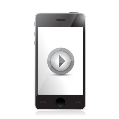 Media player'ın bir smartphone. illüstrasyon