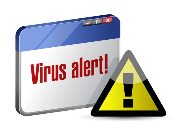 Browser internet virus alert. disegno illustrazione — Foto Stock