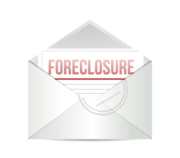 Projeto da ilustração do correio do foreclosure sobre branco — Fotografia de Stock