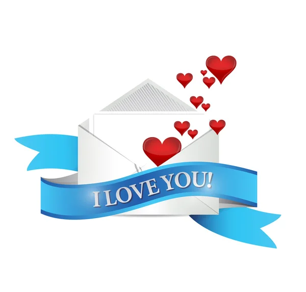 I love You mail. envelope illustration design — Stock Photo, Image