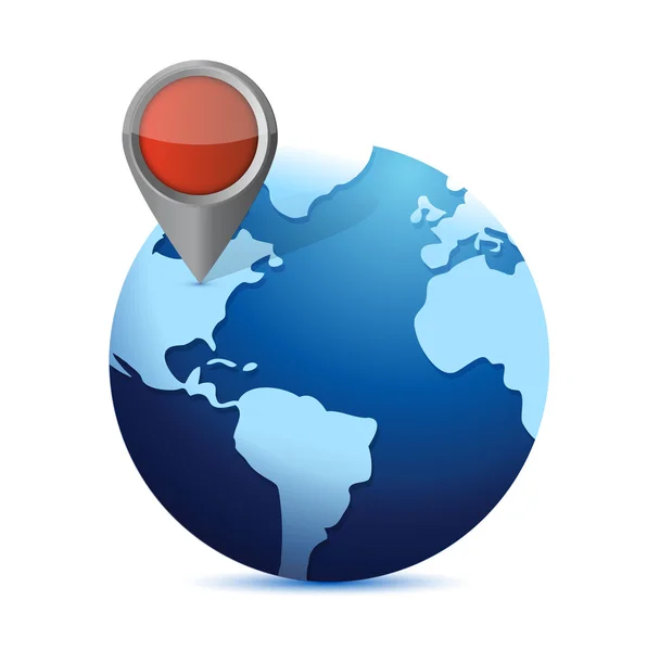 Globe and locator. illustration design — Stock Photo, Image