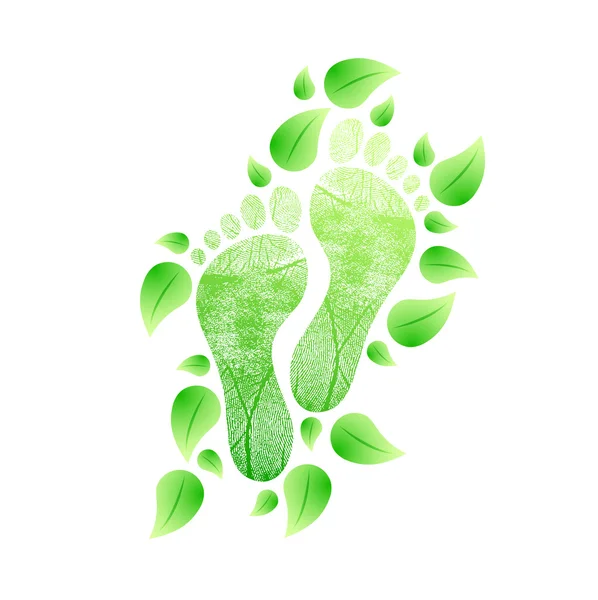 Concetto di piedi eco friendly. illustrazione naturale — Foto Stock