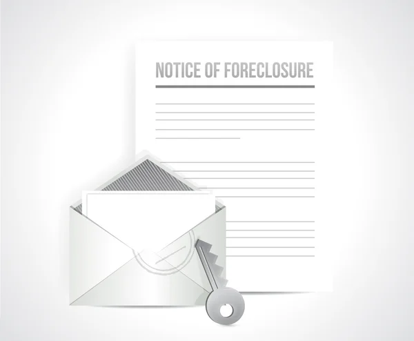 Notice of foreclosure letter and envelope. — Stock Photo, Image