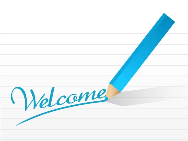 Welcome written on a pice of paper. illustration — Stock Photo, Image