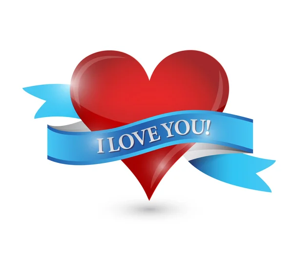 I love you heart illustration design — Stock Photo, Image