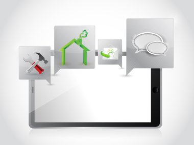 Tablet uygulamaları ve araçları. resim tasarım