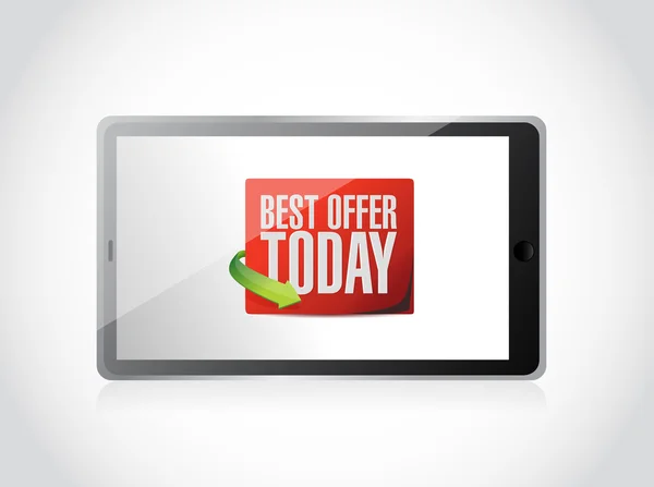 Tablet melhor oferta hoje sinal ilustração — Fotografia de Stock