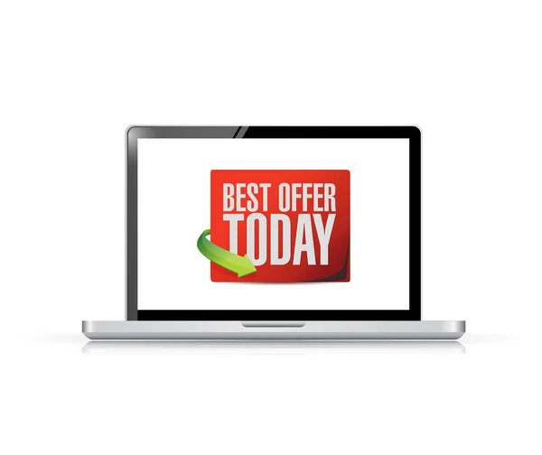 Laptop best offer today sign illustration design — Stock Photo, Image