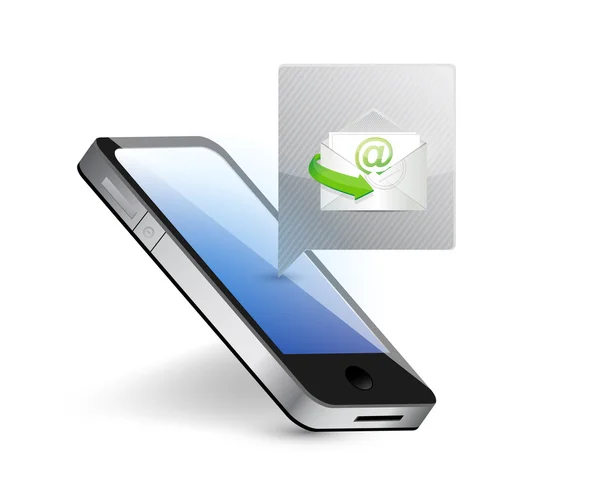 Smartphone ricevere mail illustrazione design — Foto Stock