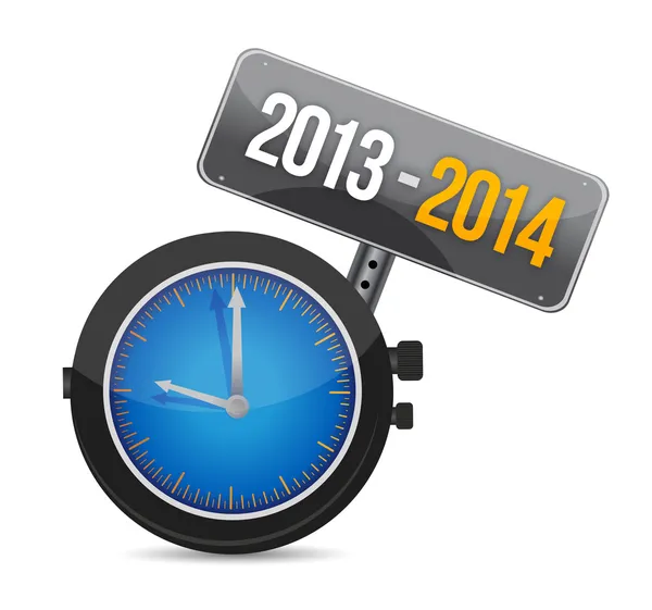 2013 2014 horloge afbeelding ontwerp — Stockfoto