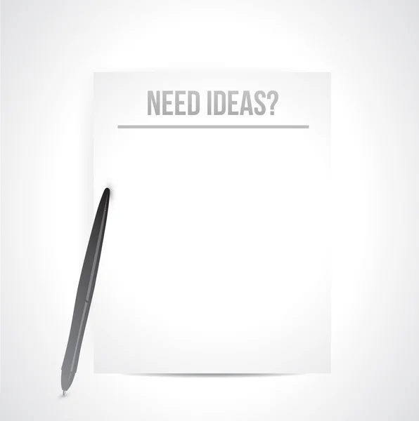 Need ideas written on a white paper. illustration — Stock Photo, Image