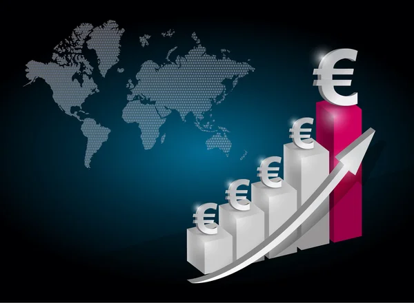 Euron valuta diagram diagram illustration — Stockfoto