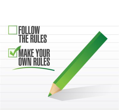 make your own rules check of approval illustration clipart