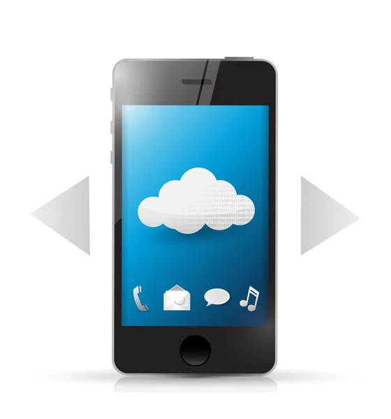 Accesso alla tecnologia cloud tramite telefono . — Foto Stock