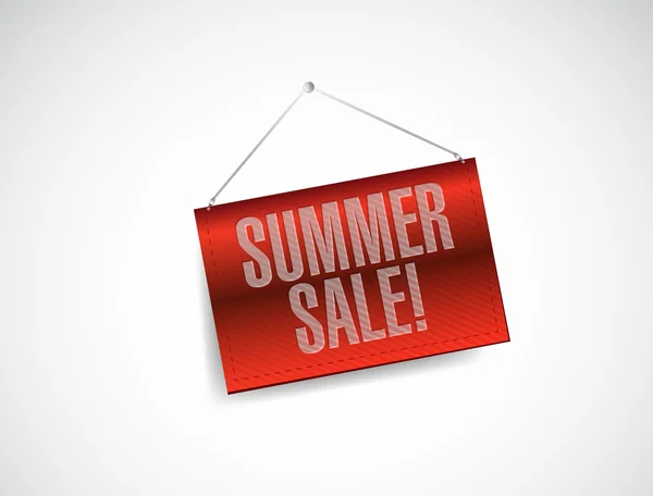 Summer sale red hanging banner illustration — Stock Photo, Image