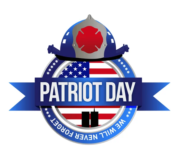 Patriot day seal. fire fighters illustration — Stock Photo, Image