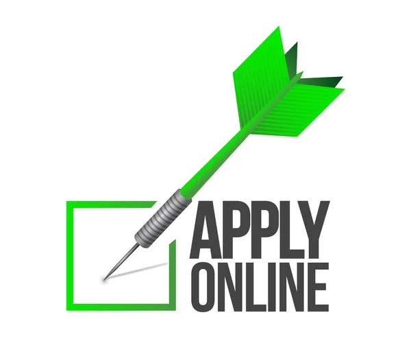 Apply online check mark dart illustration — Stock Photo, Image