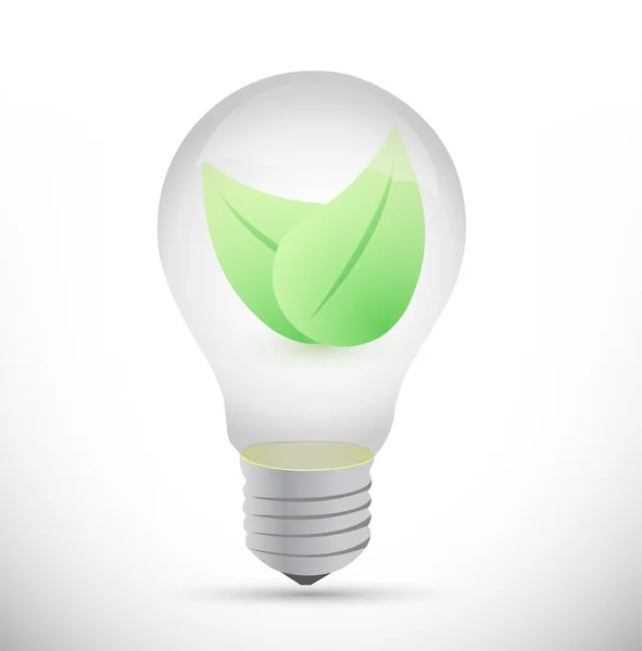Bulb and leaves illustration design — Stock Photo, Image