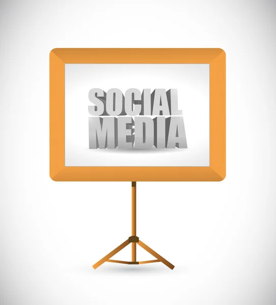 Sociale media ondertekenen op een wit bord. — Stockfoto