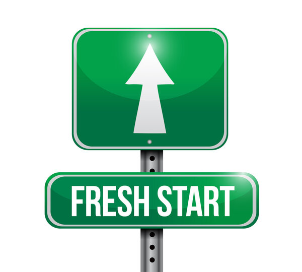 fresh start road sign illustration design