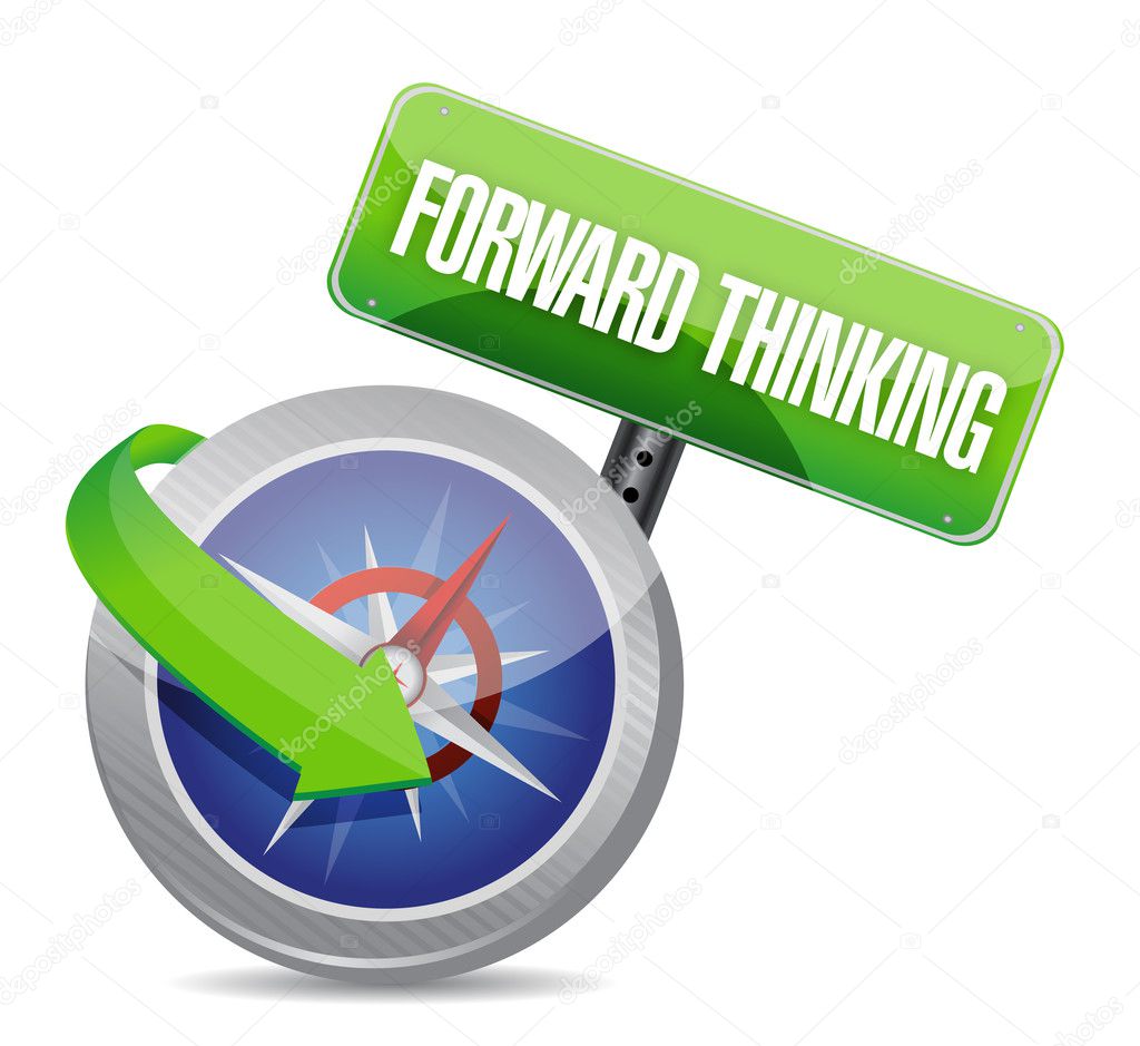 forward thinking compass guide illustration