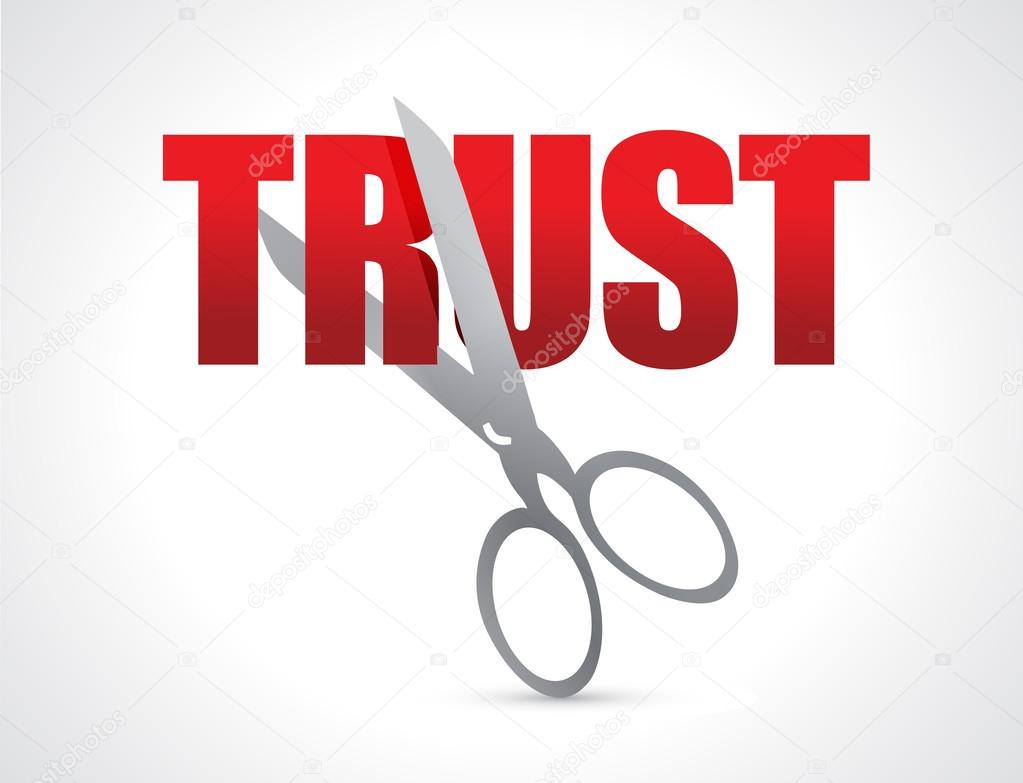 cutting trust concept illustration