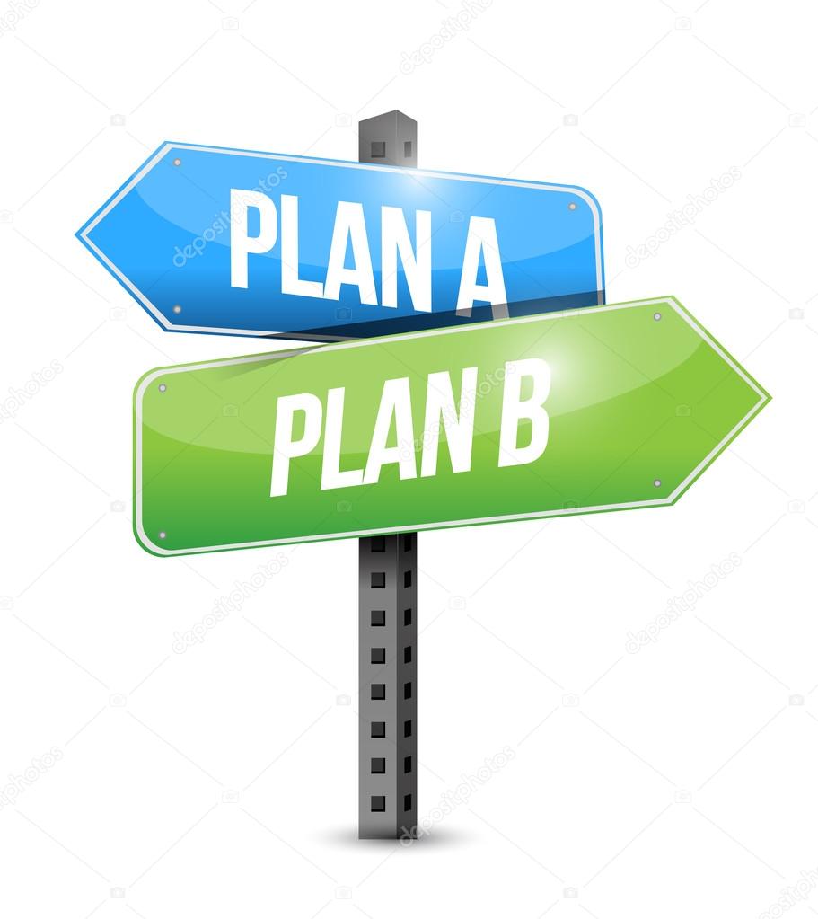 plan a plan b road sign illustration design
