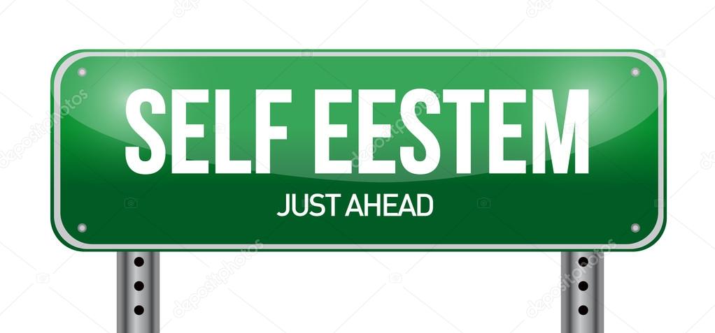 self esteem road sign illustration design