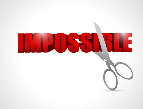 Cutting the word impossible. illustration design — Stock Photo, Image