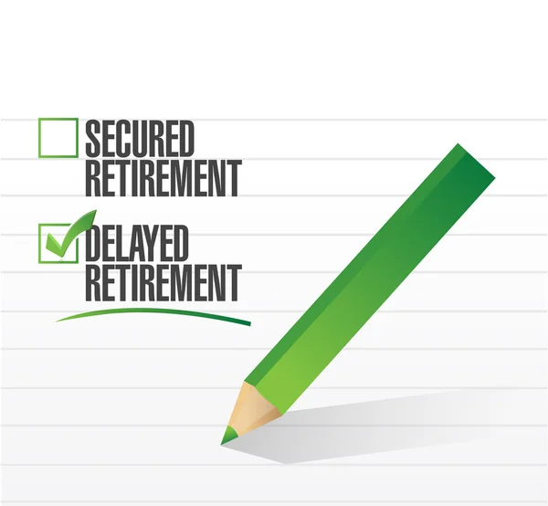Uitgestelde pensionering geselecteerd met een vinkje. — Stockfoto
