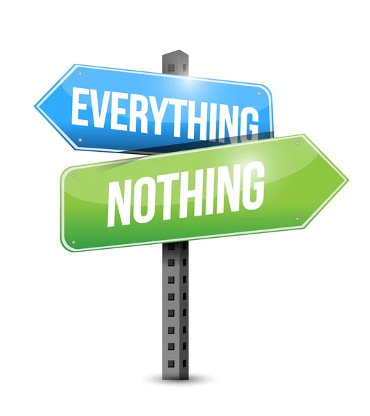 Everything nothing road sign illustration — Stock Photo, Image