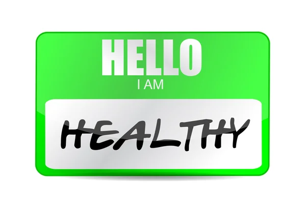 Hello im healthy name tag illustration design — Stock Photo, Image